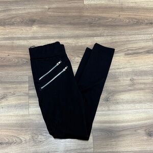 Connection 18 Black Skinny Pants with Zipper Details